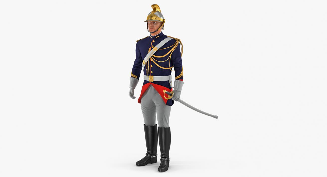 3D 1872 French Cuirassier Standing Pose