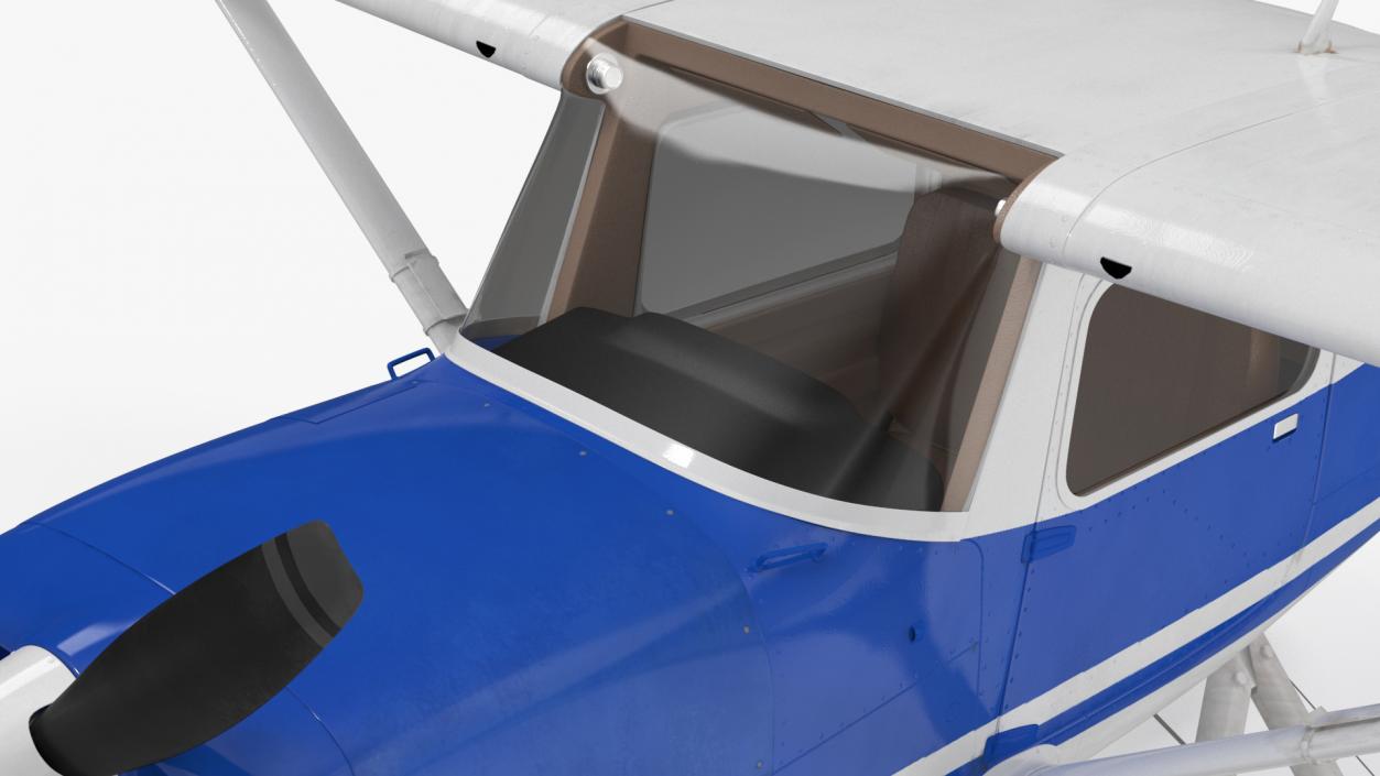 Seaplane with Floats Cessna 150 Rigged for Cinema 4D 3D