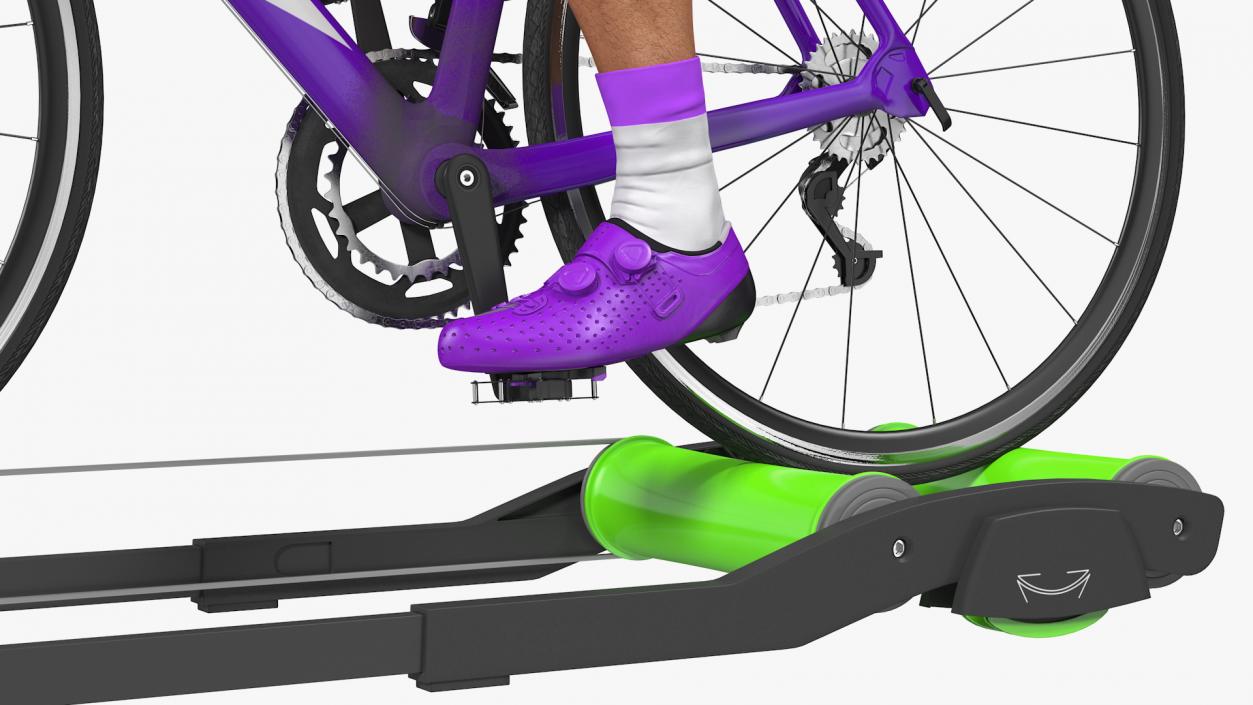 3D model Bicyclist Riding Roller Trainer Platform