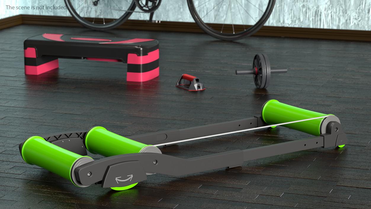 3D model Bicyclist Riding Roller Trainer Platform