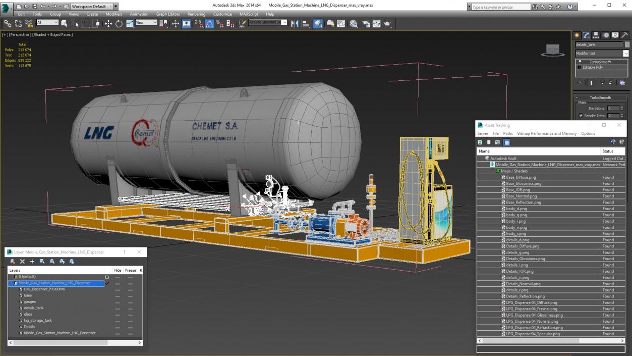 3D model CHEMET SA Mobile Gas Station Machine LNG Dispenser