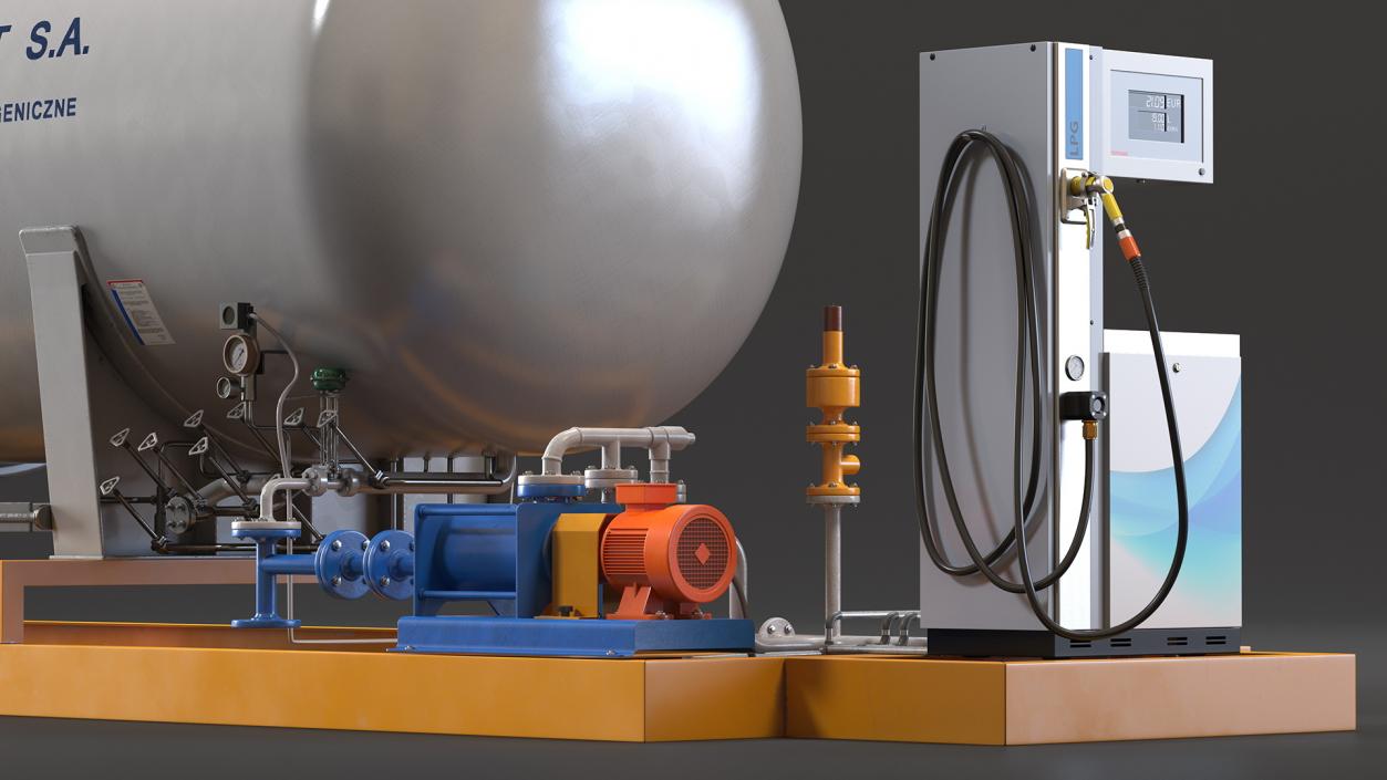 3D model CHEMET SA Mobile Gas Station Machine LNG Dispenser