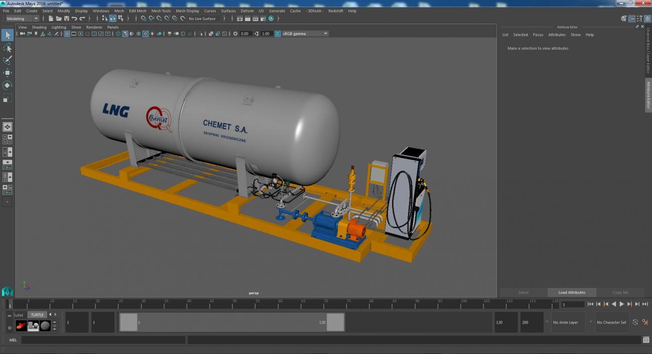 3D model CHEMET SA Mobile Gas Station Machine LNG Dispenser