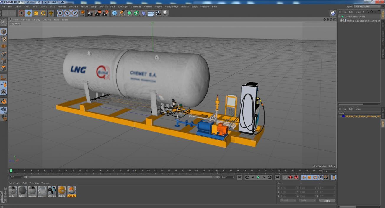 3D model CHEMET SA Mobile Gas Station Machine LNG Dispenser