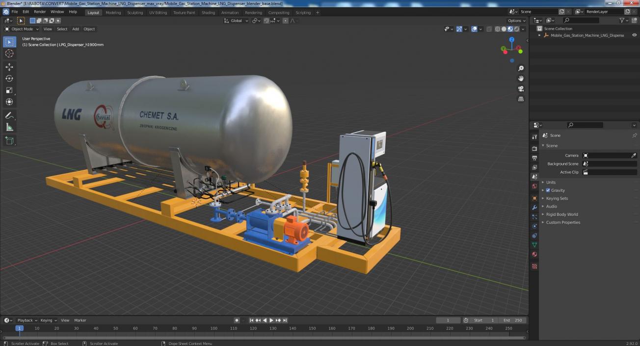 3D model CHEMET SA Mobile Gas Station Machine LNG Dispenser