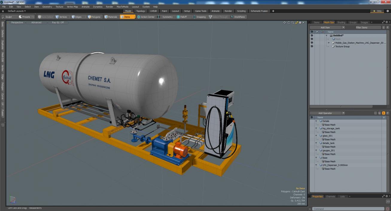 3D model CHEMET SA Mobile Gas Station Machine LNG Dispenser