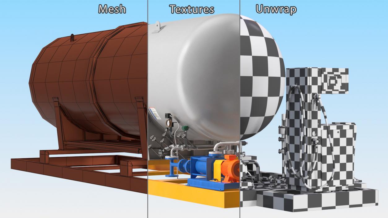 3D model CHEMET SA Mobile Gas Station Machine LNG Dispenser