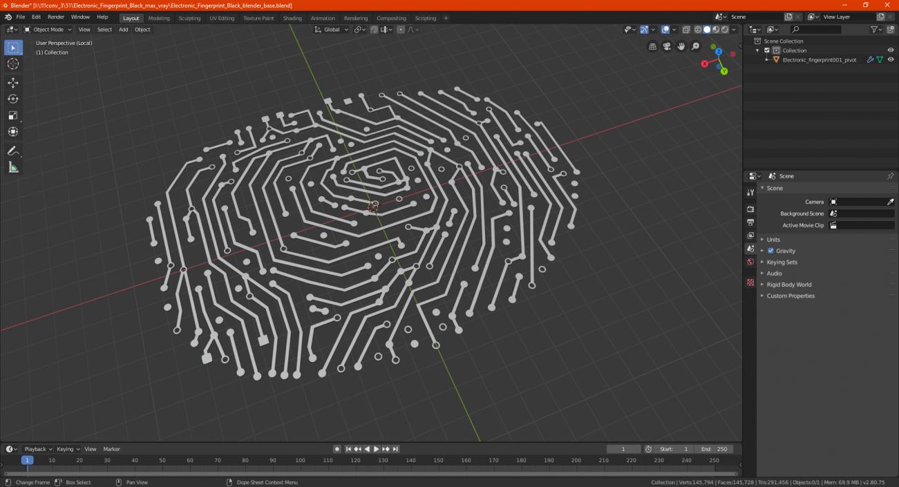 3D Electronic Fingerprint Green model