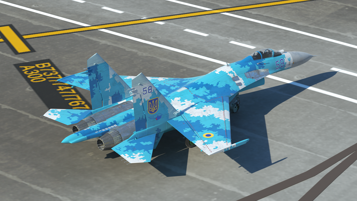 Ukrainian Sukhoi Su-27 Flanker Fighter Aircraft 3D