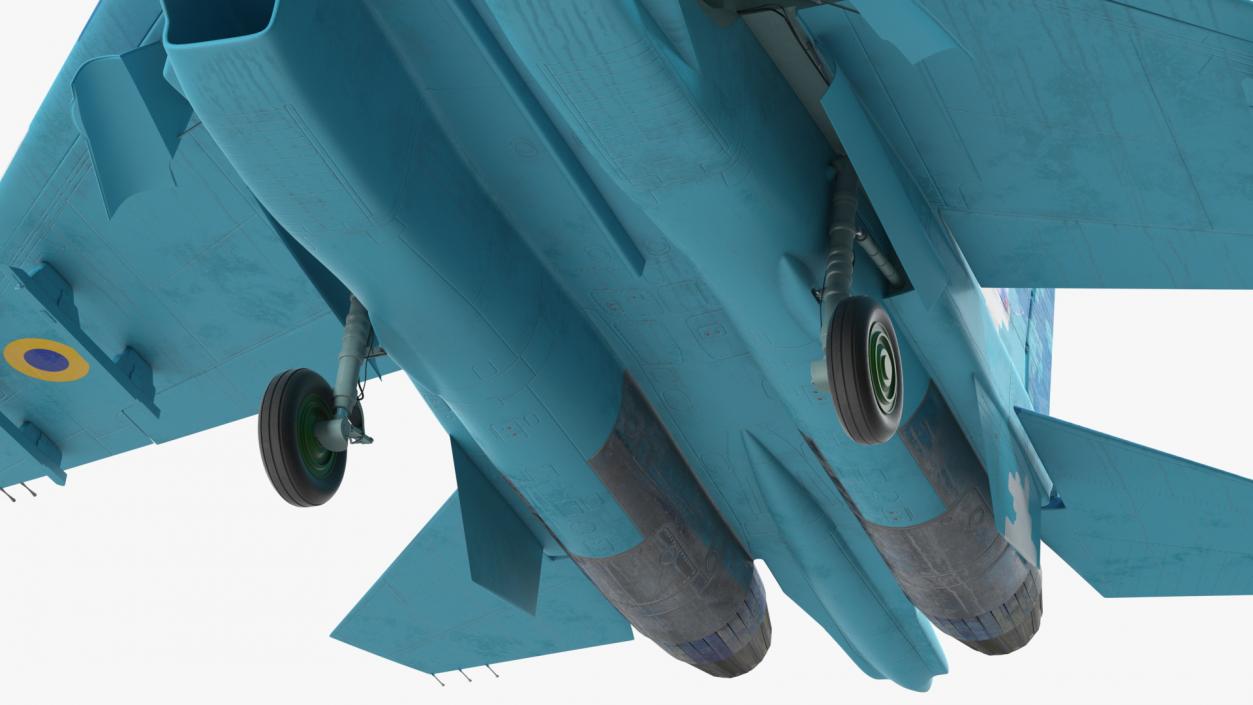 Ukrainian Sukhoi Su-27 Flanker Fighter Aircraft 3D