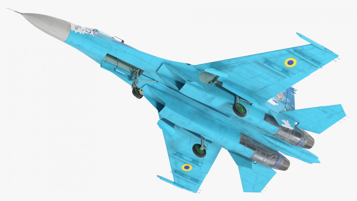 Ukrainian Sukhoi Su-27 Flanker Fighter Aircraft 3D