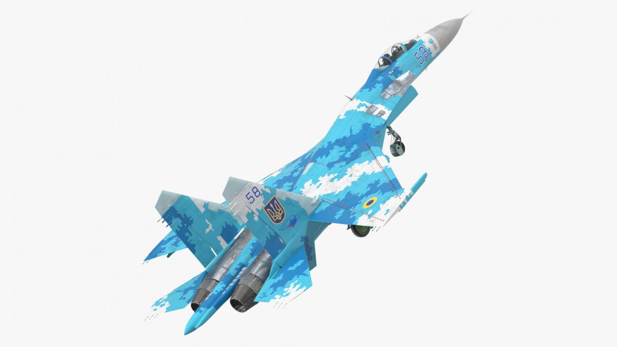 Ukrainian Sukhoi Su-27 Flanker Fighter Aircraft 3D