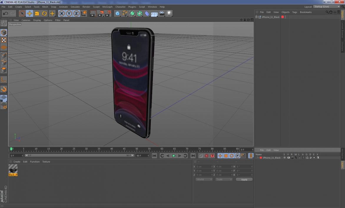 3D model iPhone 11 Black