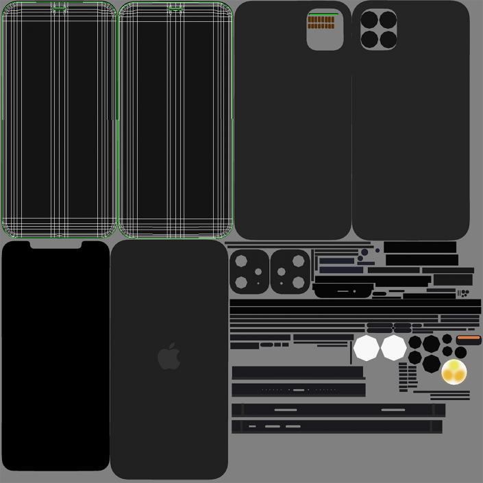 3D model iPhone 11 Black