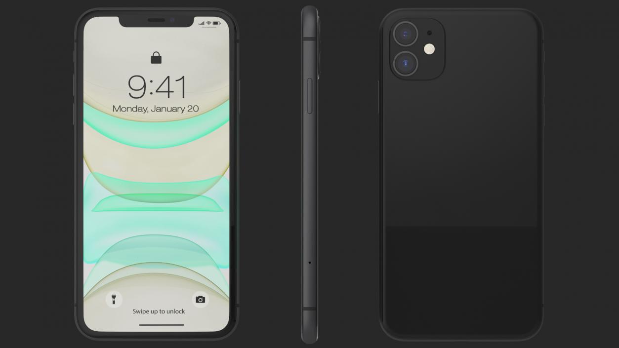 3D model iPhone 11 Black