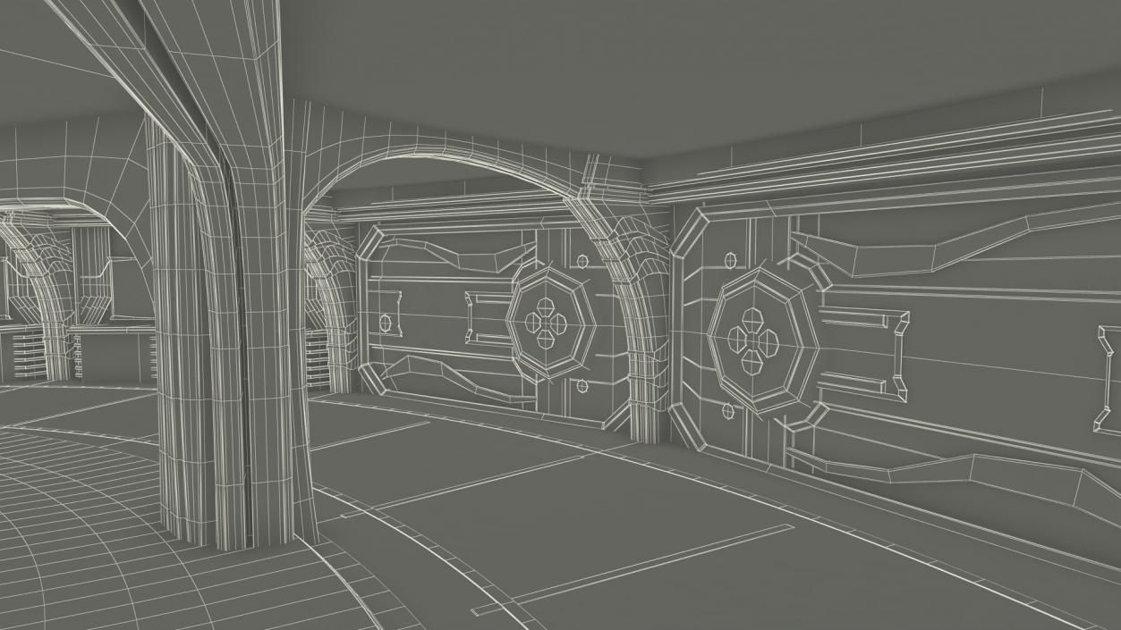 3D Empty Sci Fi Laboratory model