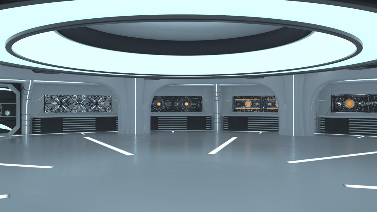 3D Empty Sci Fi Laboratory model