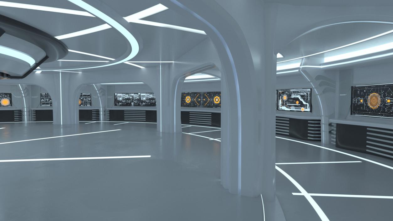 3D Empty Sci Fi Laboratory model