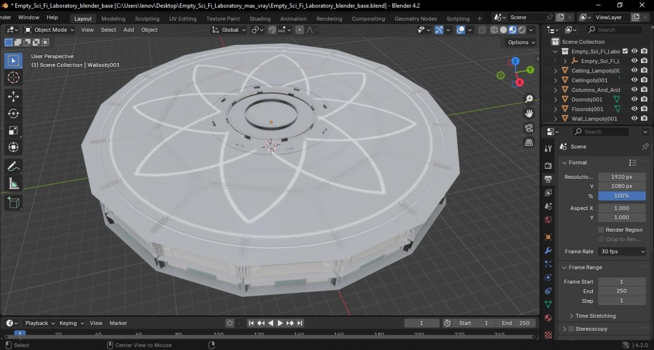 3D Empty Sci Fi Laboratory model