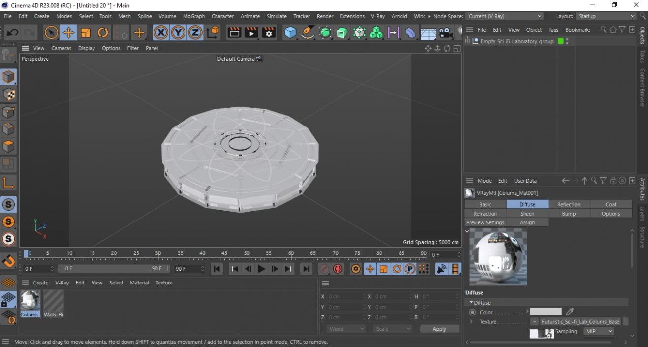 3D Empty Sci Fi Laboratory model