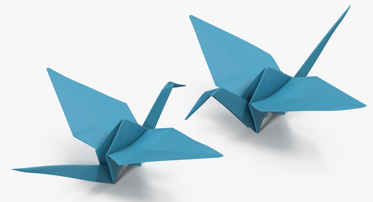 3D model Blue Origami Orizuru