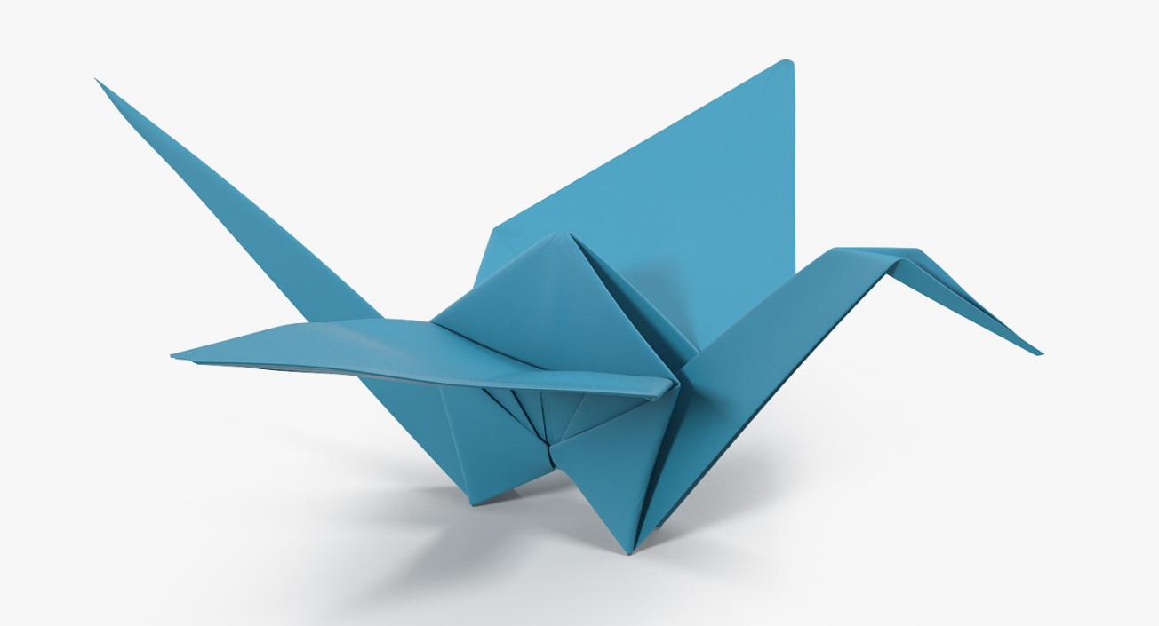 3D model Blue Origami Orizuru