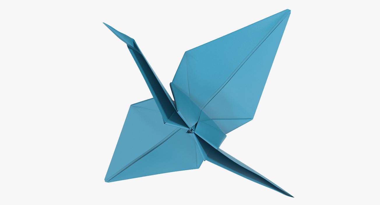 3D model Blue Origami Orizuru