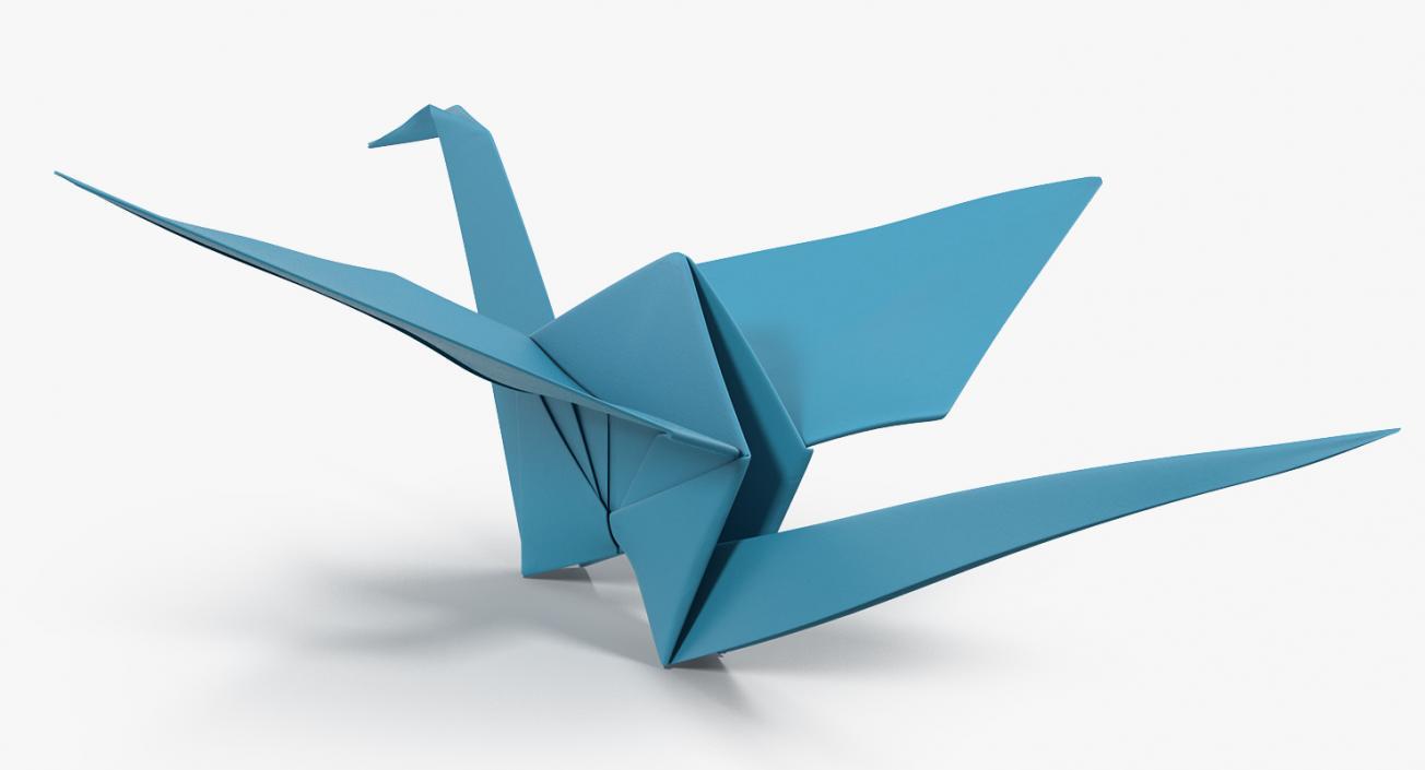 3D model Blue Origami Orizuru