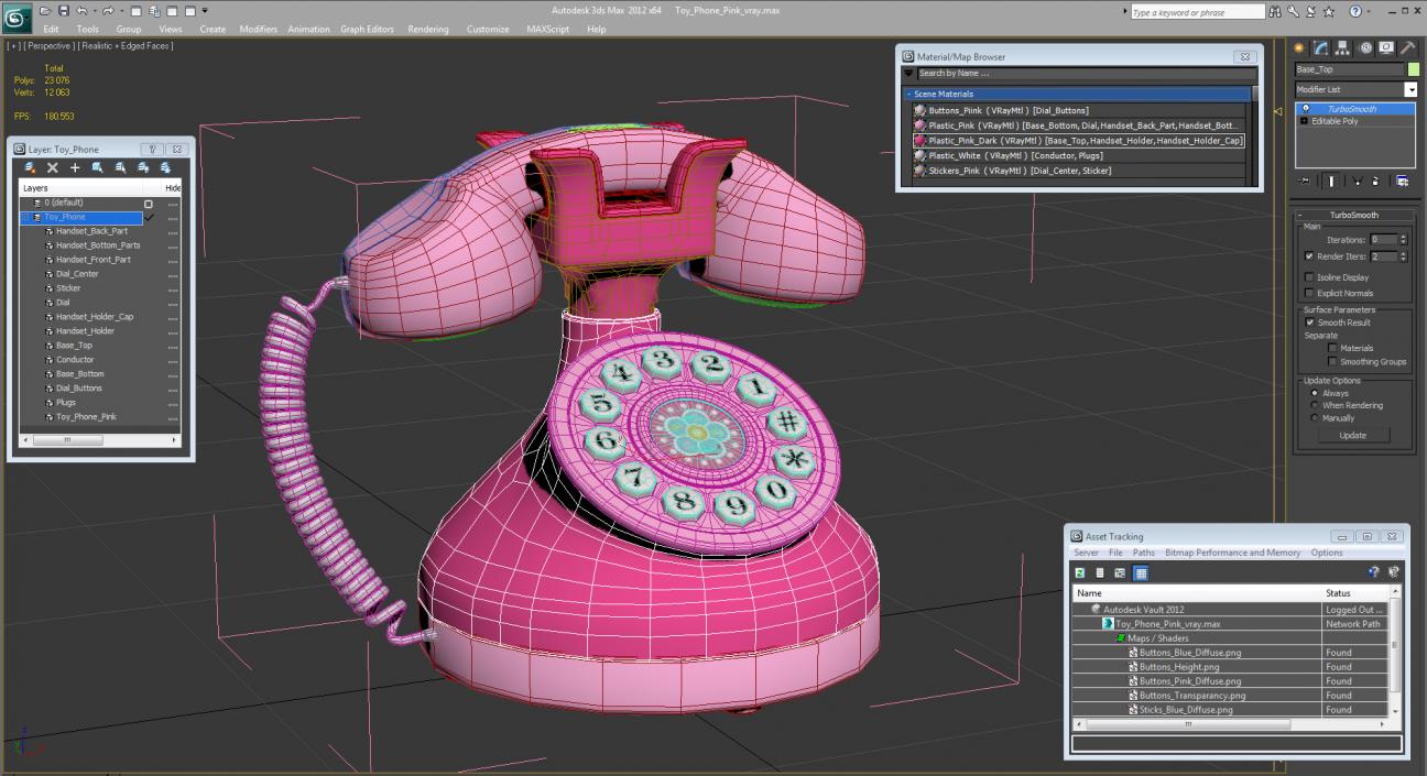 Toy Phone Pink 3D model