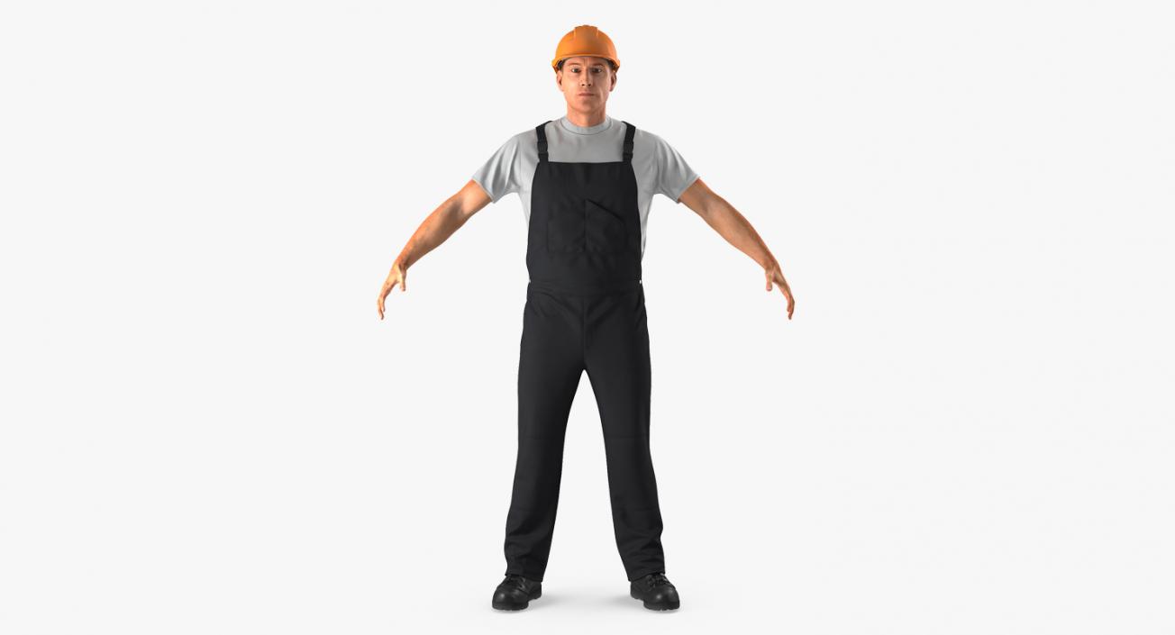 3D model Worker Black Uniform