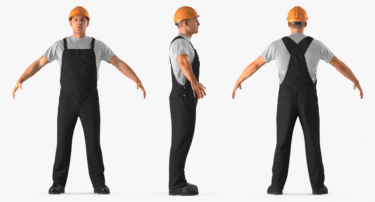 3D model Worker Black Uniform