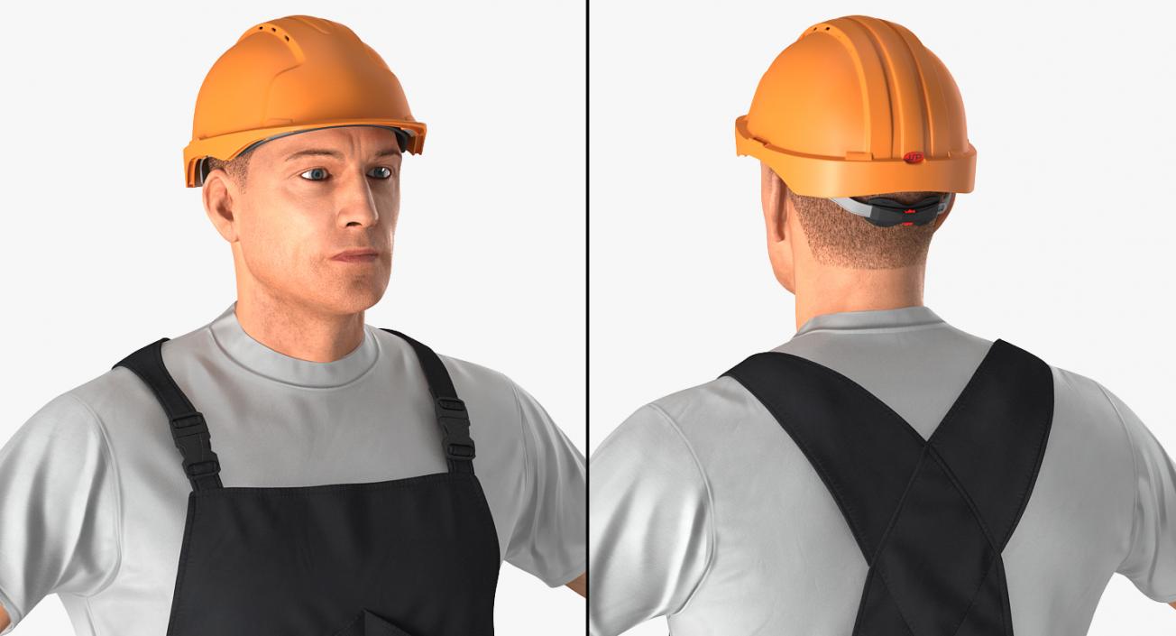 3D model Worker Black Uniform