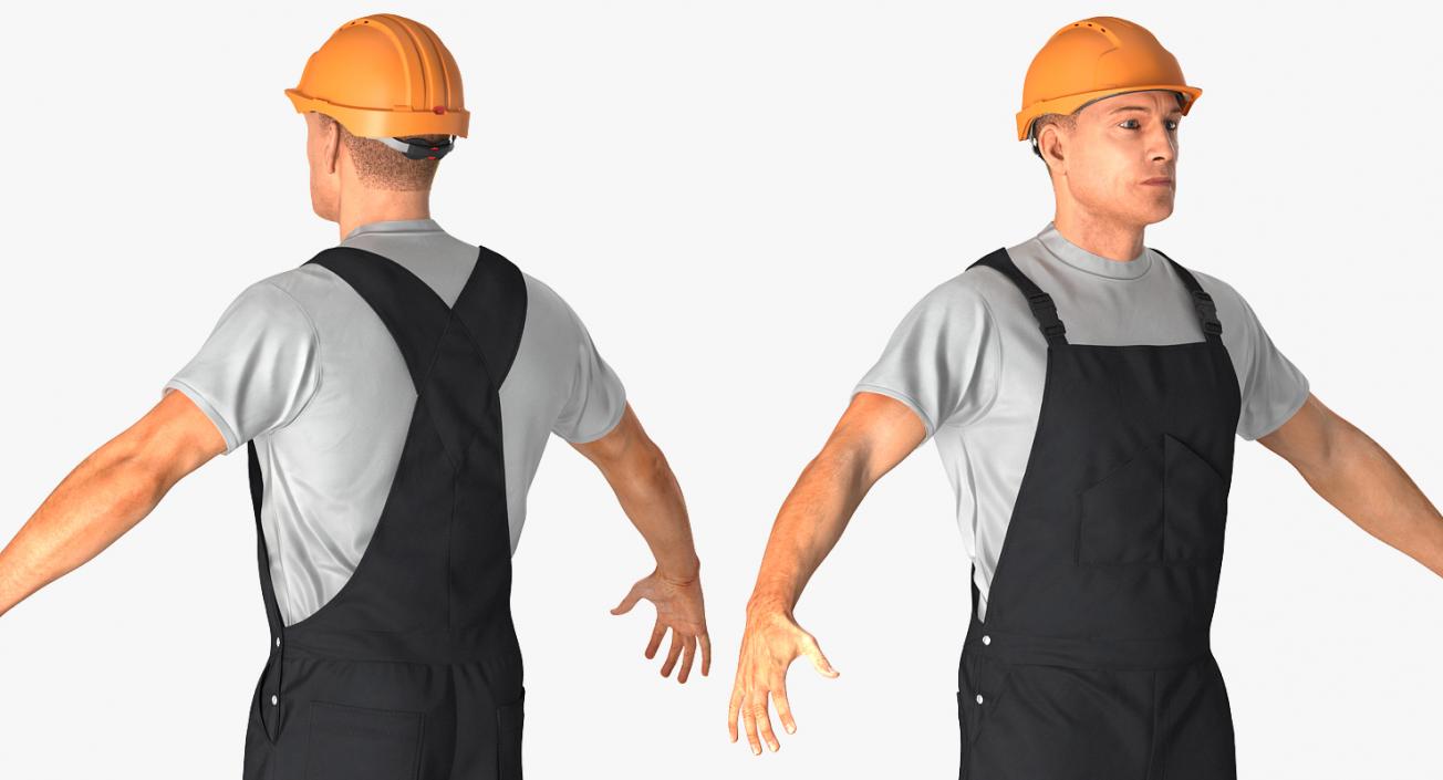 3D model Worker Black Uniform