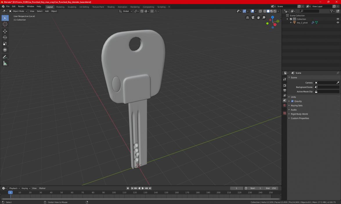 Car Punched Key 2 3D