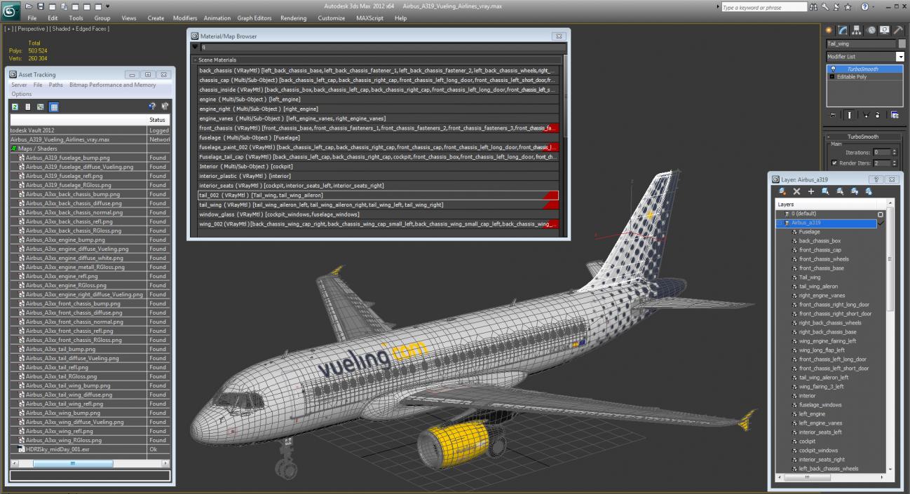 3D Airbus A319 Vueling Airlines model