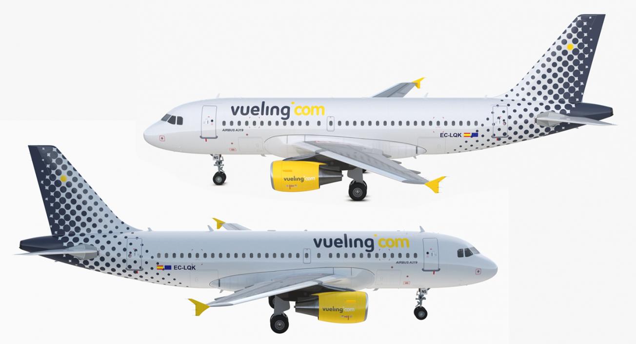 3D Airbus A319 Vueling Airlines model