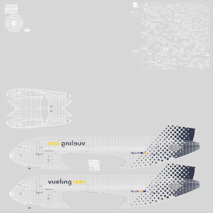 3D Airbus A319 Vueling Airlines model