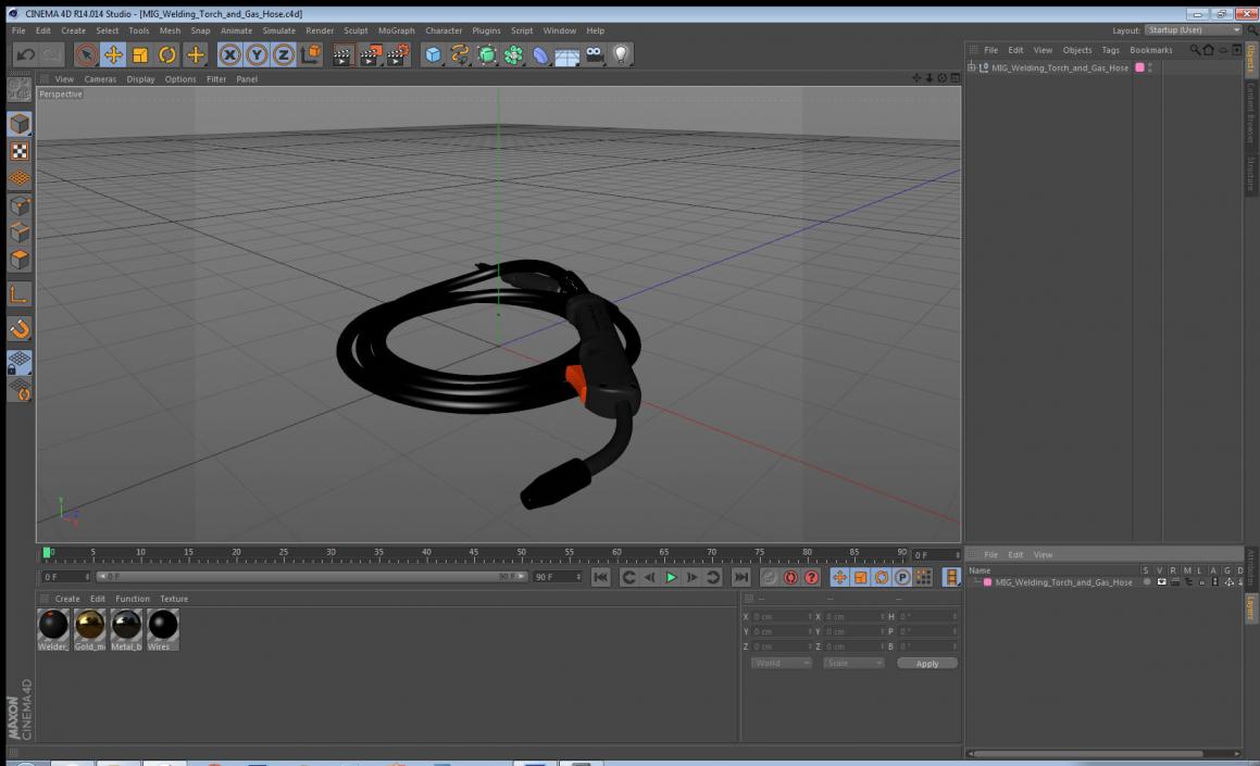 3D model MIG Welding Torch and Gas Hose