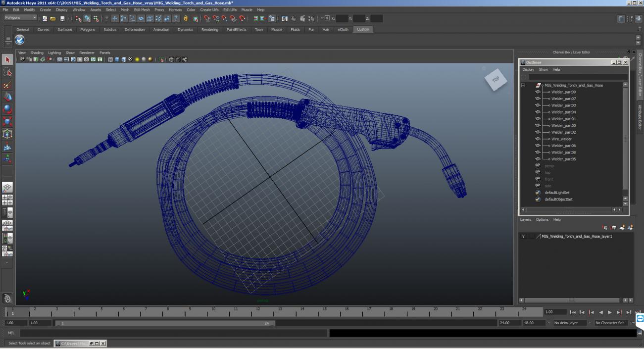 3D model MIG Welding Torch and Gas Hose