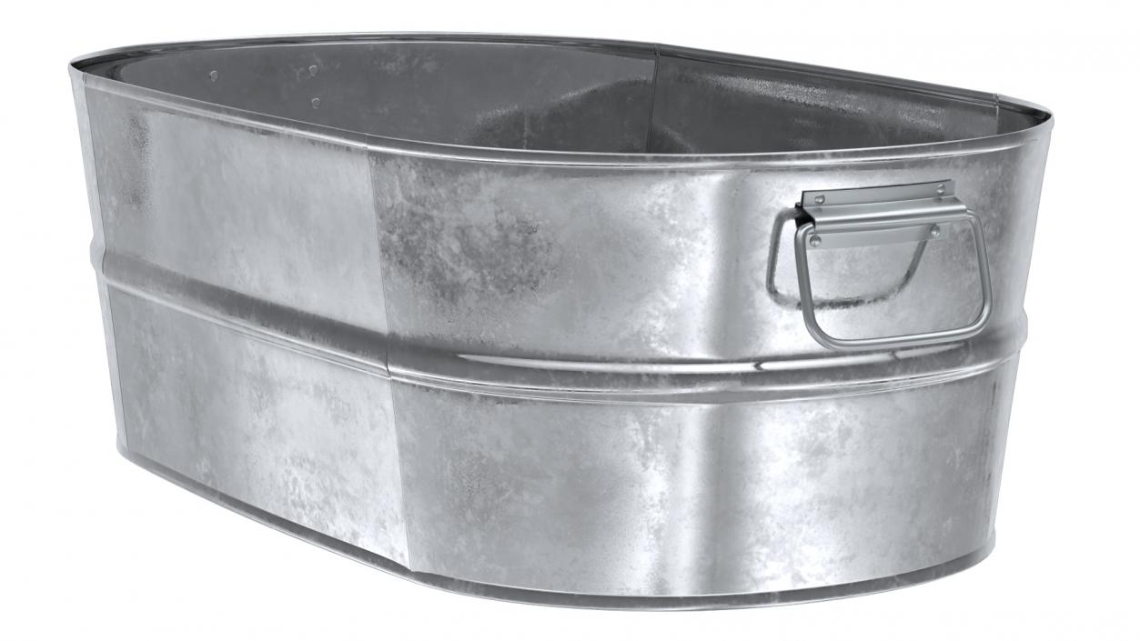 Galvanized Oval Tub 3D model