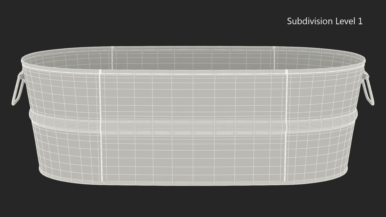 Galvanized Oval Tub 3D model