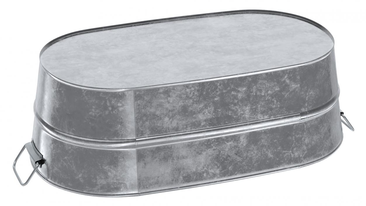 Galvanized Oval Tub 3D model