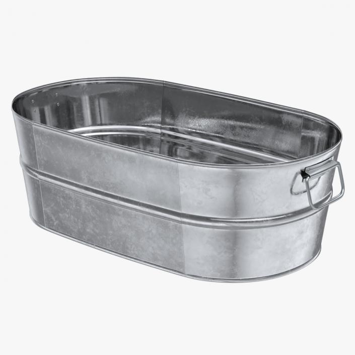 Galvanized Oval Tub 3D model