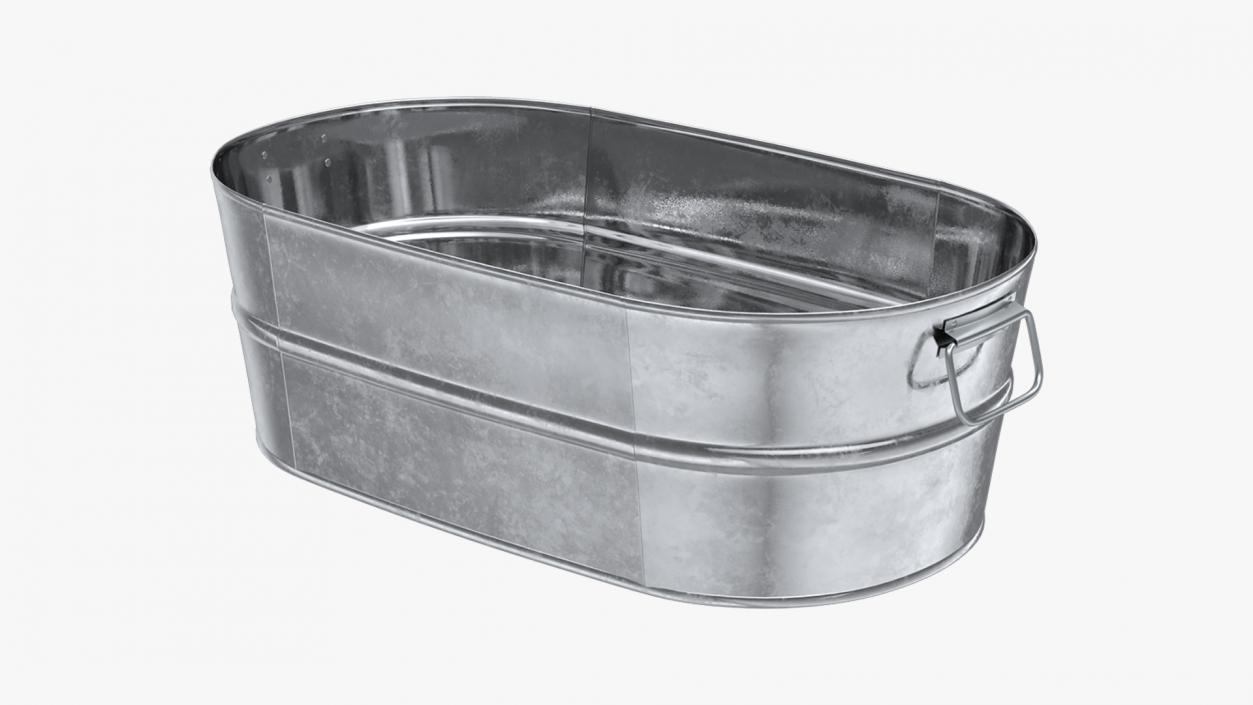 Galvanized Oval Tub 3D model