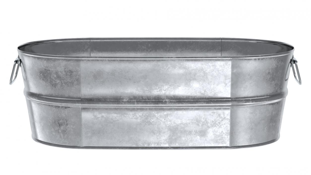 Galvanized Oval Tub 3D model