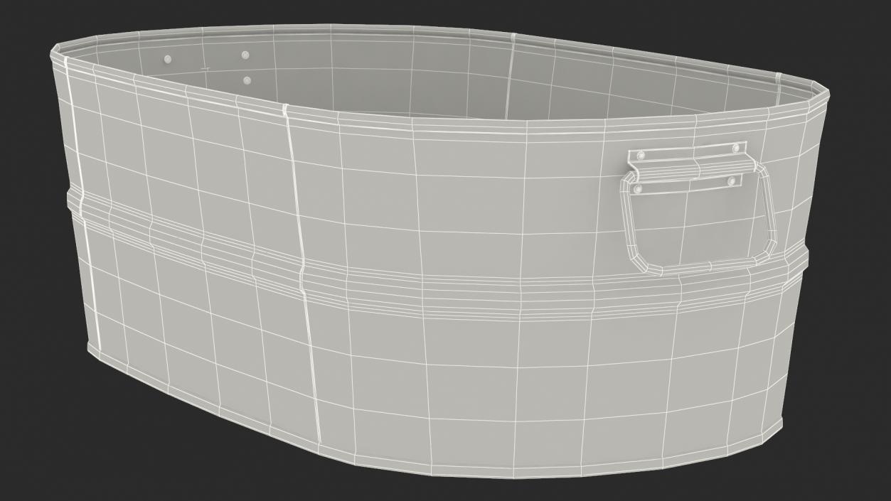 Galvanized Oval Tub 3D model