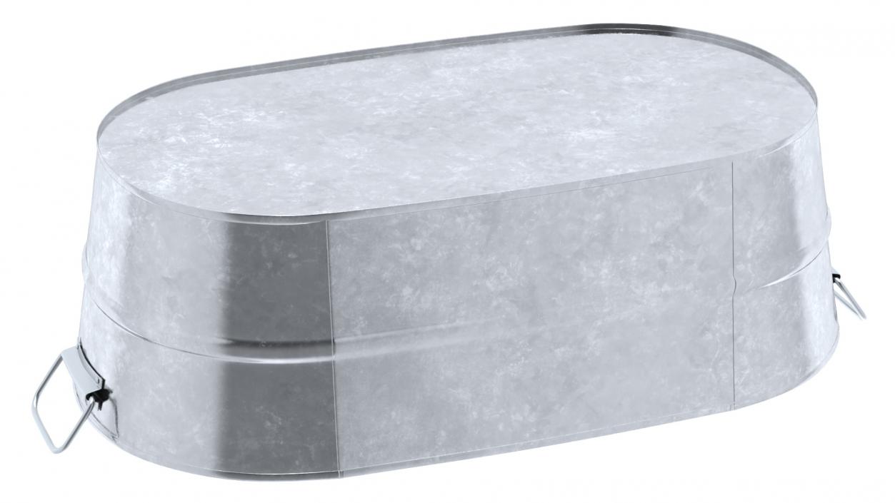 Galvanized Oval Tub 3D model