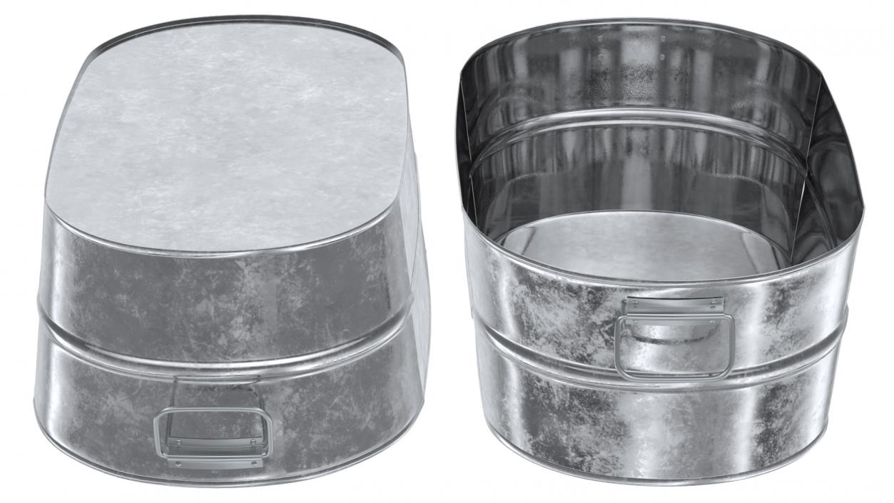 Galvanized Oval Tub 3D model