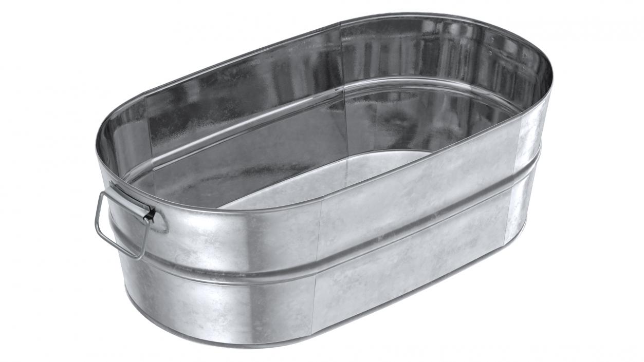 Galvanized Oval Tub 3D model