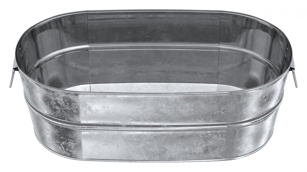 Galvanized Oval Tub 3D model